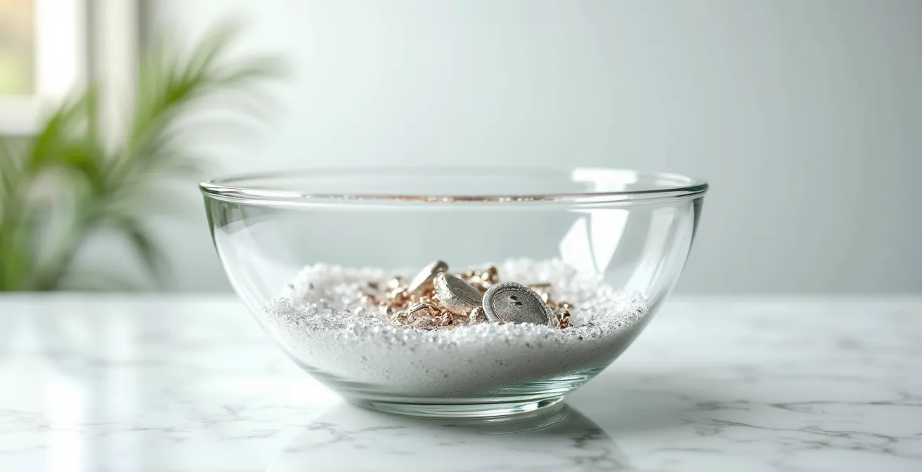 Réaction d'oxydoréduction entre aluminium et sulfure d'argent dans un récipient