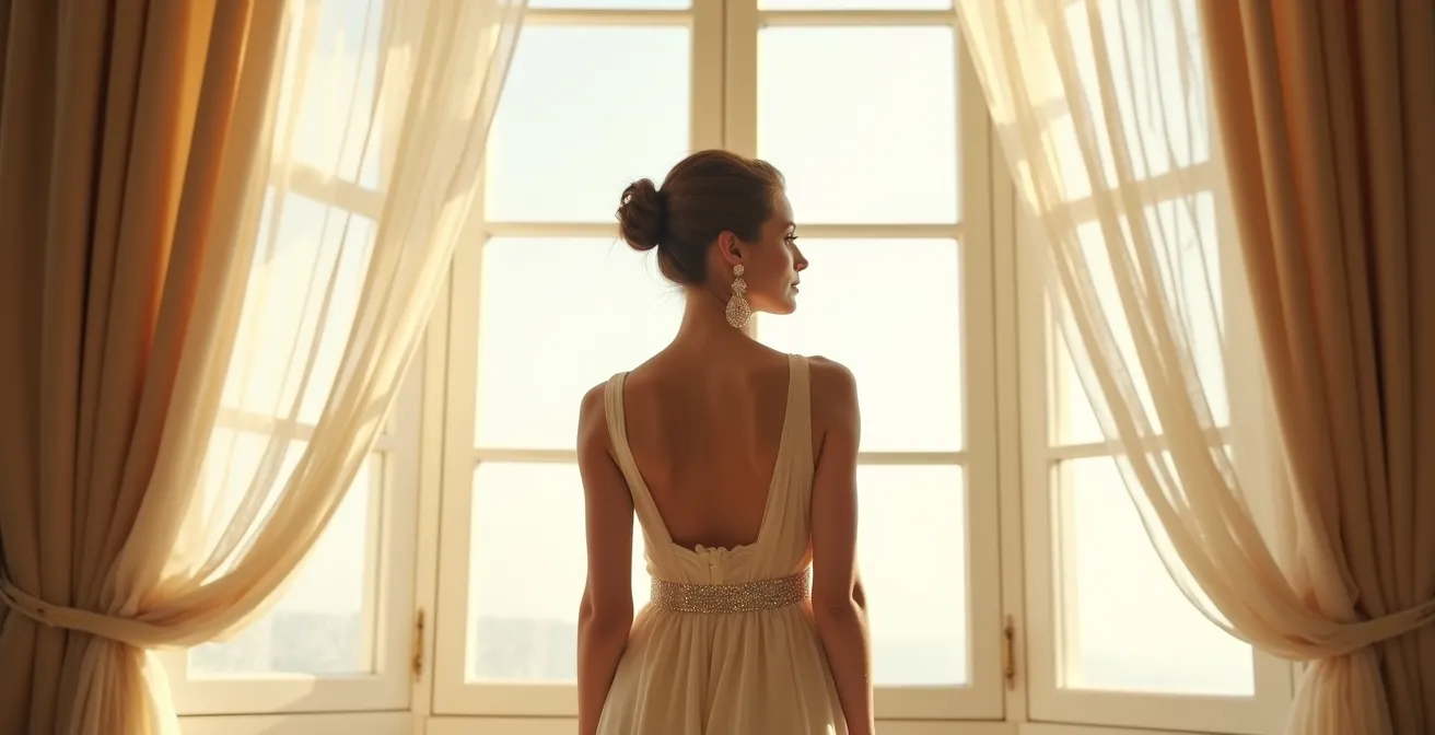 Silhouette de mariée montrant les zones d'éclat équilibrées